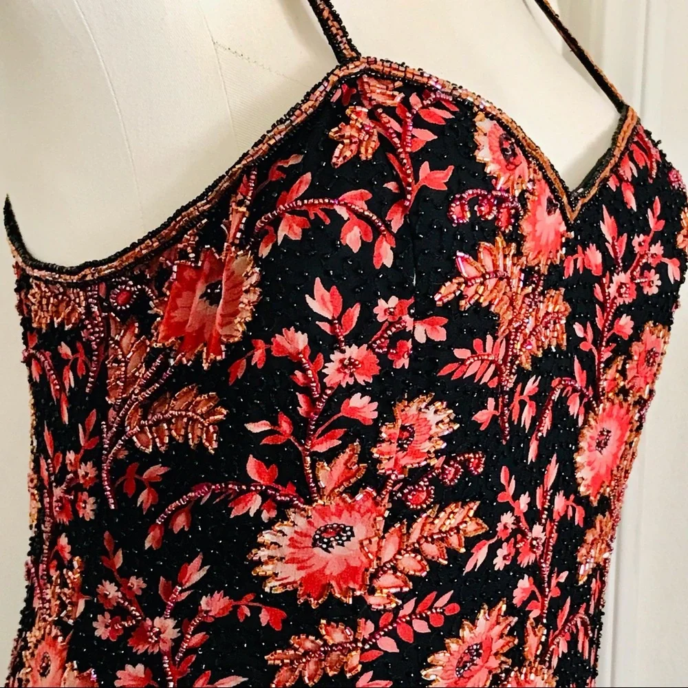 Silk Dress~Stunning & Beaded / Paradise..NY. / Host Pick - Picture 15 of 16